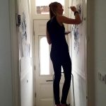 Muurschildering Delftsblauw