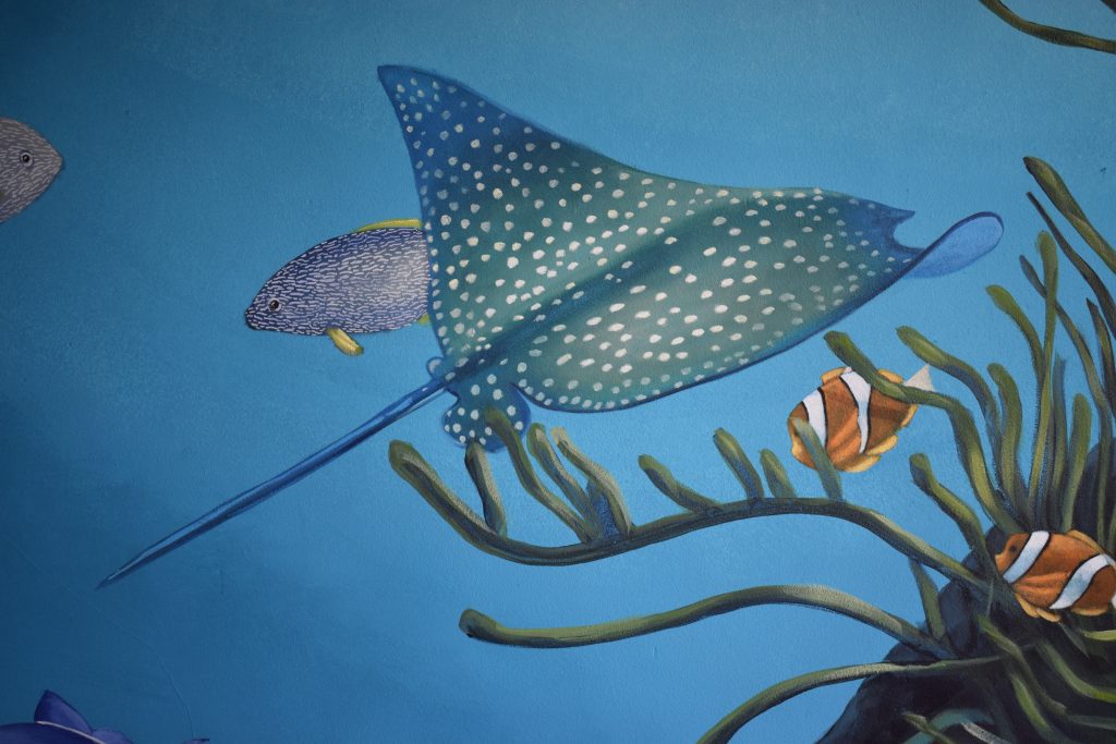 Muurschildering onderwaterwereld